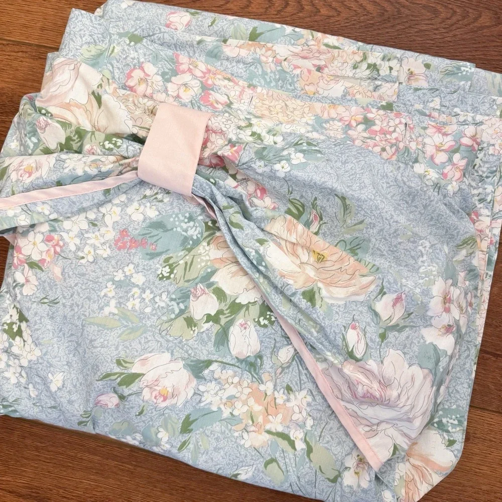 Vintage Croscill Tie Back‎ Drape Curtain 74 X 73 Floral Girly Classic Pink READ